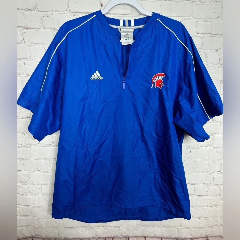 Bixby Spartans Oklahoma Adidas 1/4 zip lighweight short‎ sleeve jacket, sz M